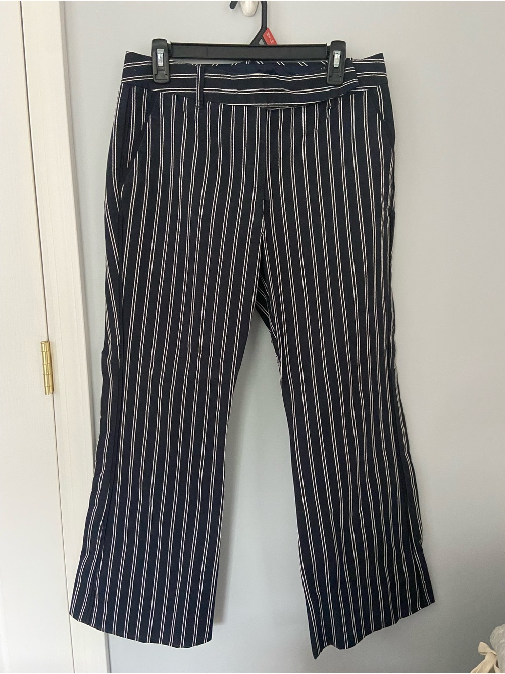 Tommy Hilfiger navy striped wide leg trousers